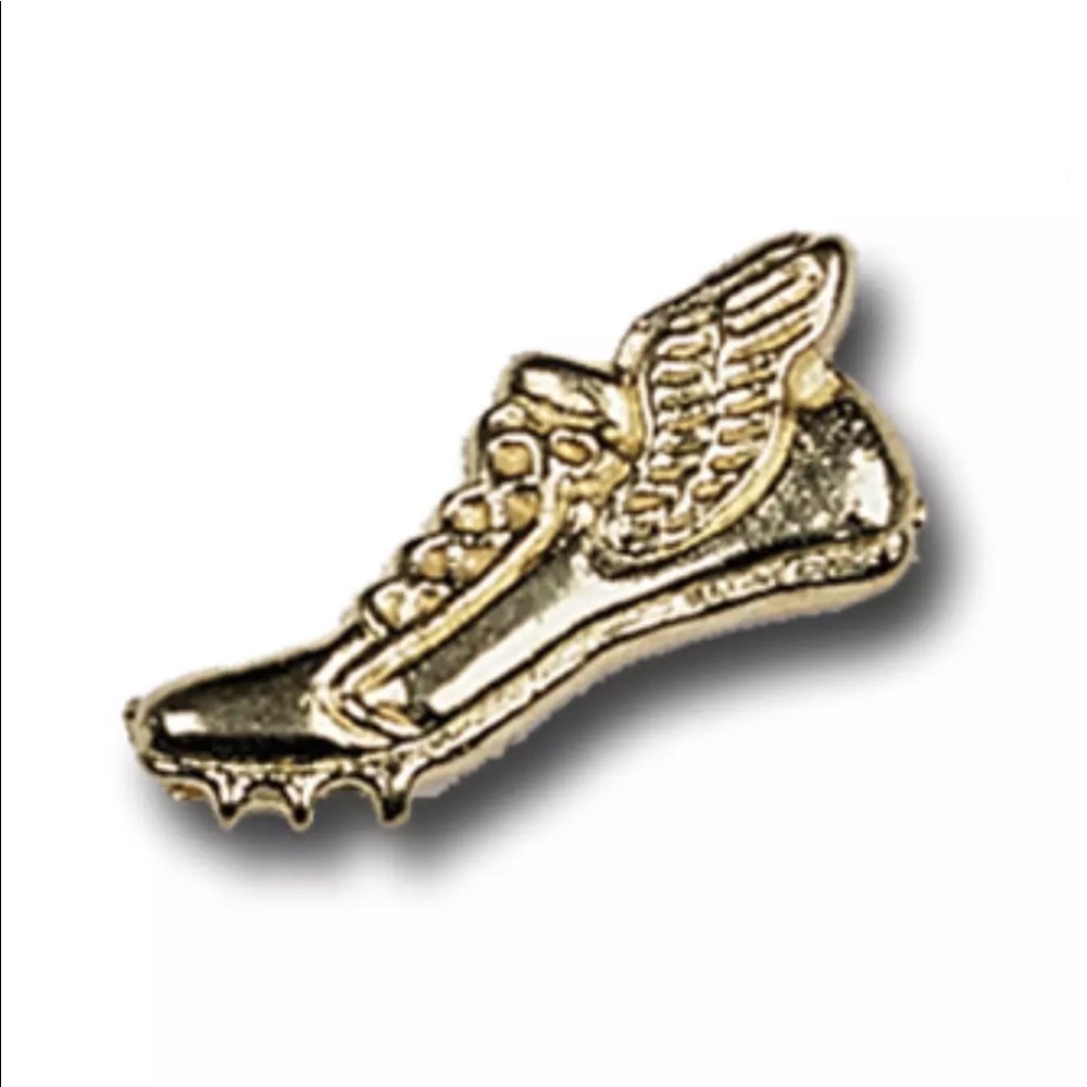 Gold finish Winged Track Cleats Metal Chenille Pin